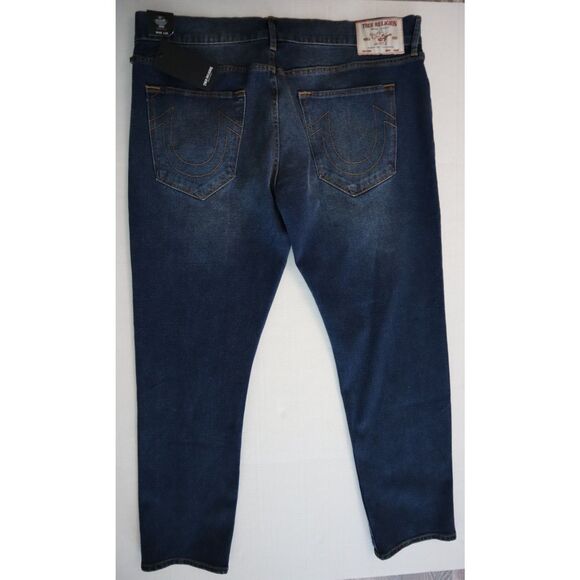 True Religion Men's Sz 40x32 Dark Humid Wash Geno Single Needle Slim Jeans - Picture 2 of 11